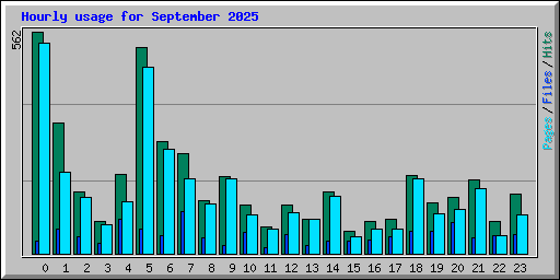 Hourly usage for September 2025