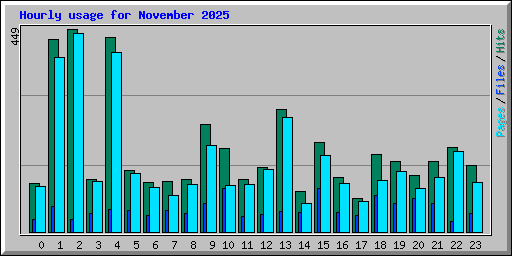 Hourly usage for November 2025
