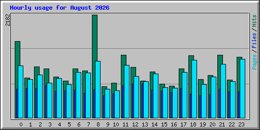 Hourly usage for August 2026