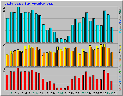 Daily usage for November 2025