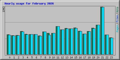 Hourly usage for February 2026